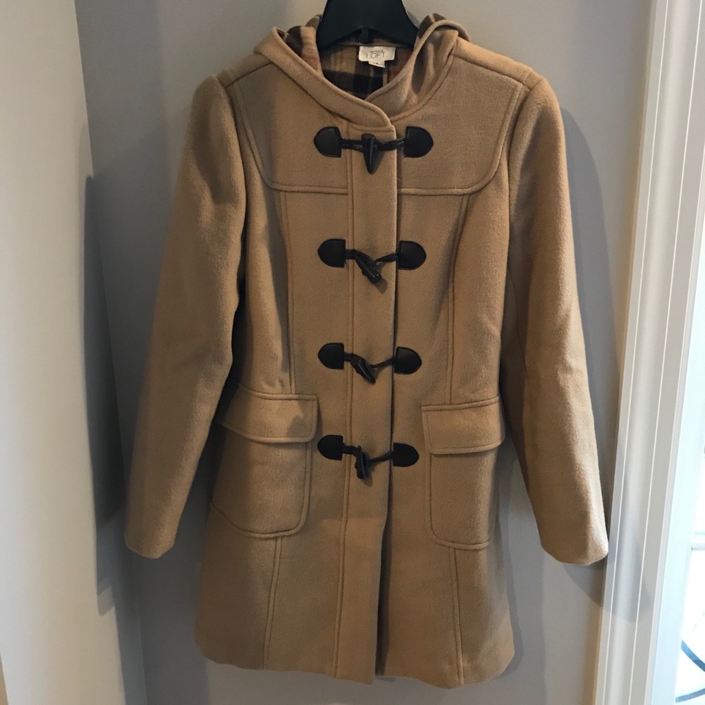 Ann Taylor Loft Tan Wool Coat Sz 2